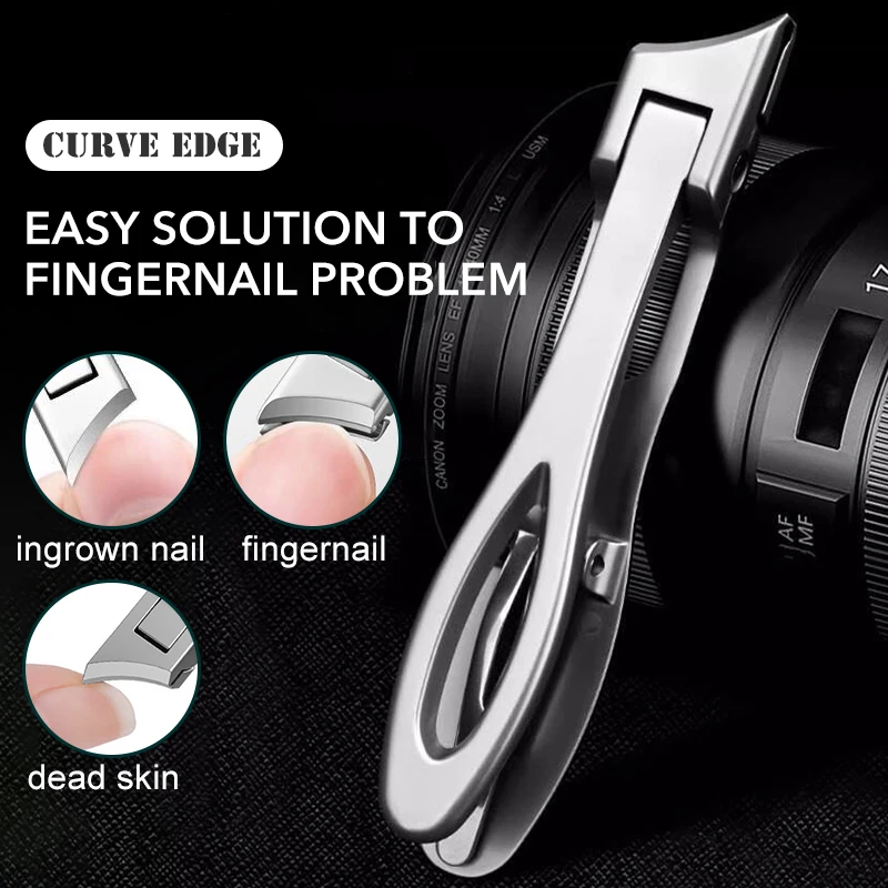 Slanted Edge Nail Clippers with Catcher Stainless Steel Ingrown Fingernail Toenail Cutter Trimmer Manicure Tools 1Pcs toe nail clipper nail clipper nail clippers