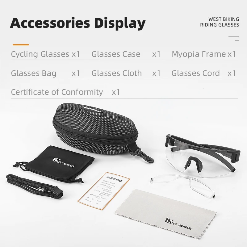 WEST BIKING Cycling Glasses Photochromic Sunglasses Men Women UV400 MTB Road Bike Eyewear Bicycle Outdoor Sports Hiking Goggles