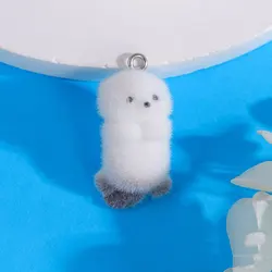 Set of 5/10 Adorable Flocking Sea Otter Resin Charms - Animal Pendant Accessories for DIY Jewelry and Keychains (10pcs)