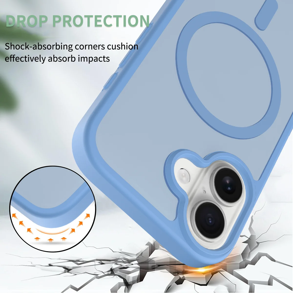 Transparent Shockproof Acrylic Case with Magnetic Wireless Charging Compatibility