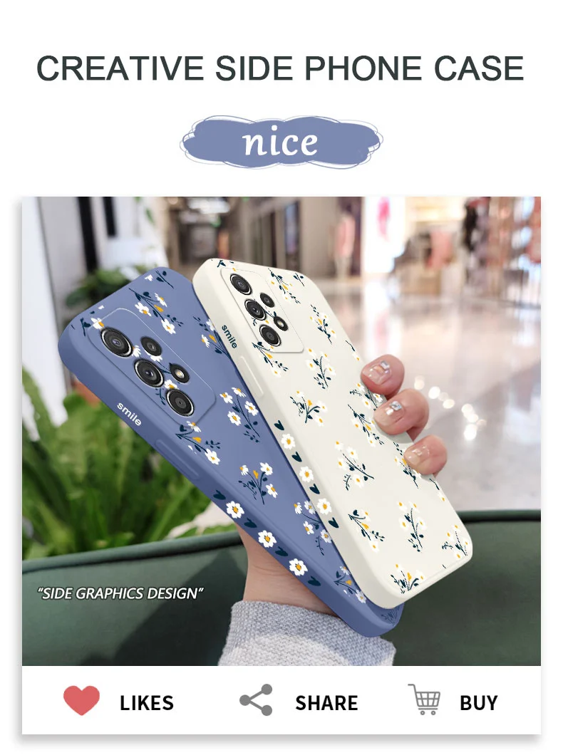 Nice Flowers Case For Samsung A54 A34 A24 A14 A04 A04E A73 A53 A33 A23 A13 A03 A72 A52 A52S A32 A22 A12 A71 A51 A21 S 4G 5G- Sfa2eefc91ad146a0b8d7ec7ad2c841dfO