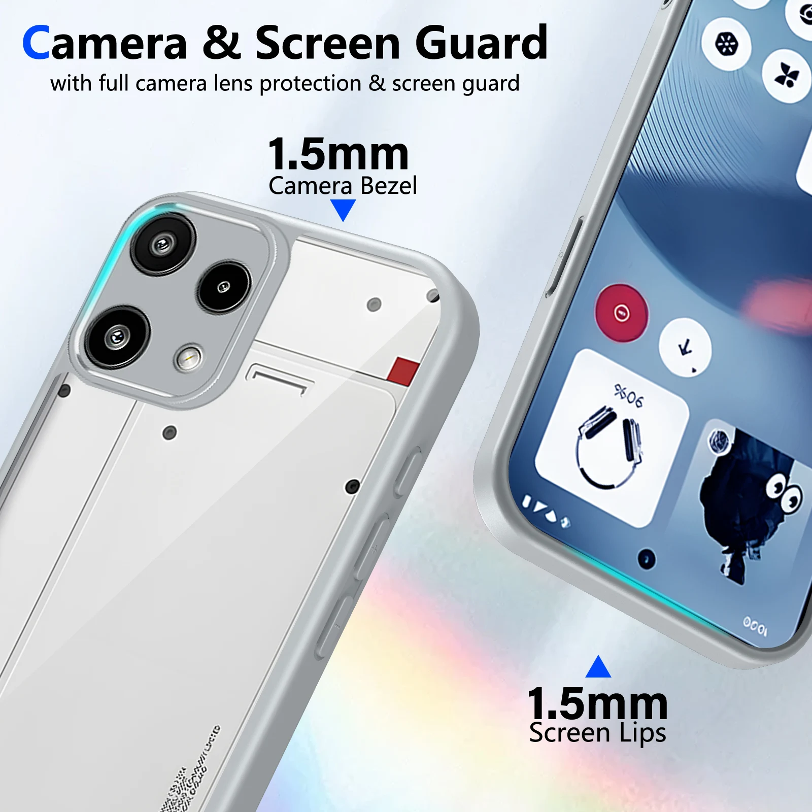Enhanced Clear Silicone Bumper Phone Case with Plated Finish
