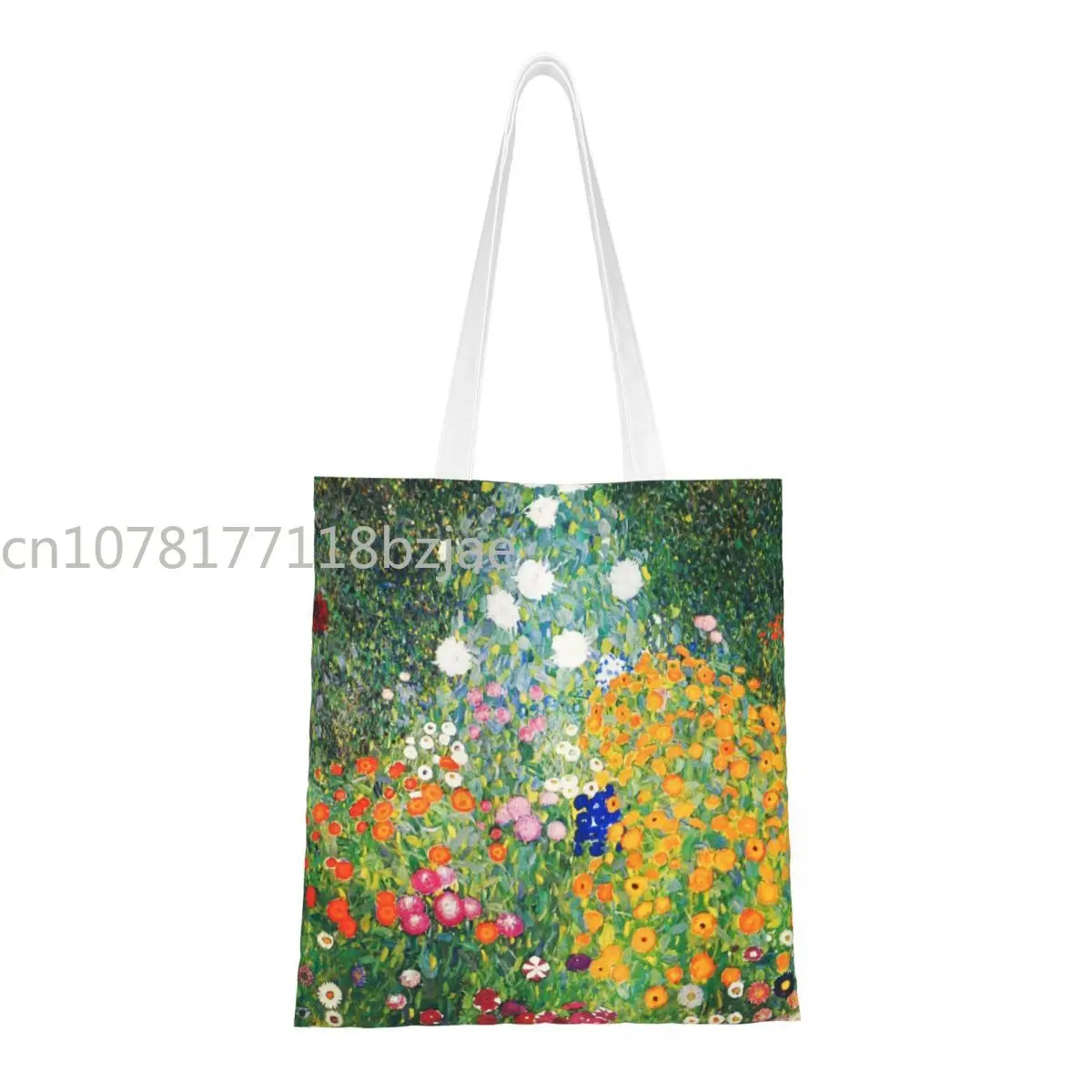 

Сумка для покупок «цветочный сад» от Gustav Klimt, Женская Холщовая Сумка-тоут через плечо, моющаяся картина, художественная продуктовая сумка-шоппер