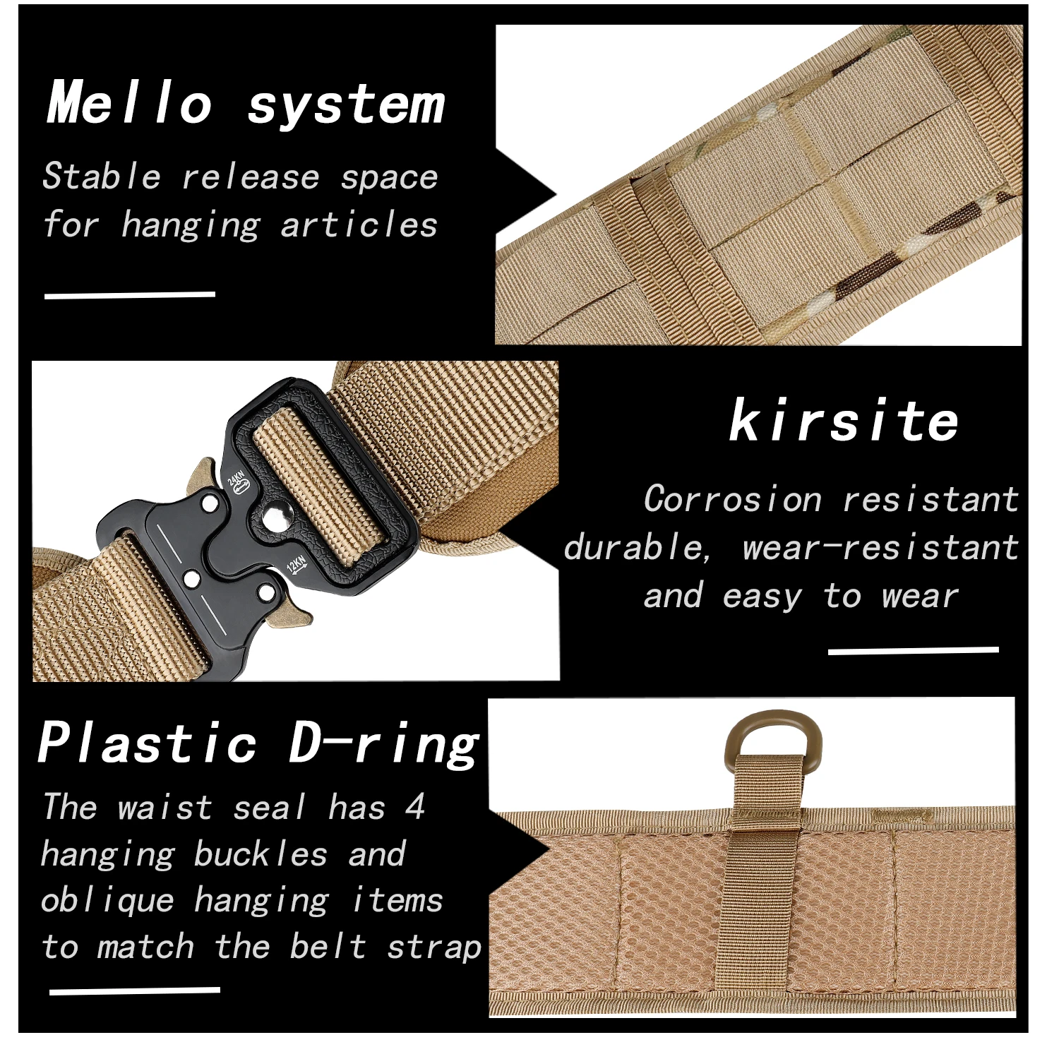 Men's Waist Belt Set ,Outdoor Hunting Multi-functional MOLLE Tactical Belt, High Quality nylon Belt equipment