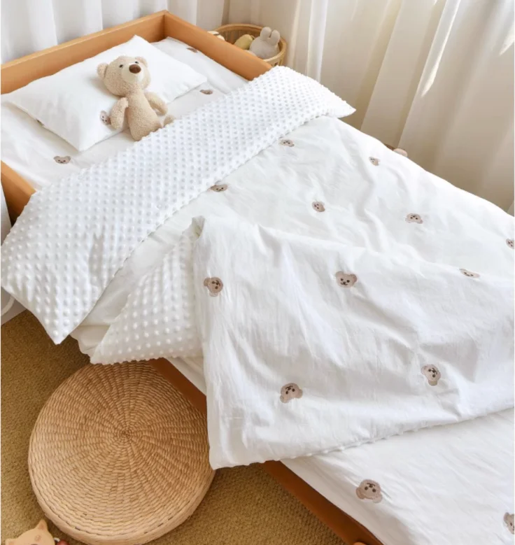 3PC Bedding Set Cotton Baby/Child Crib Bed Duvet Cover Sheet/ Pillowcase (Without Filler) 4