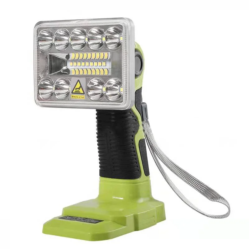 LED Alarm Work Lights Flashlights Electric Torch Spotlight Car Lamp For RYOBI Power Tools 14.4V 18V Lithium Nickel One+ Battery