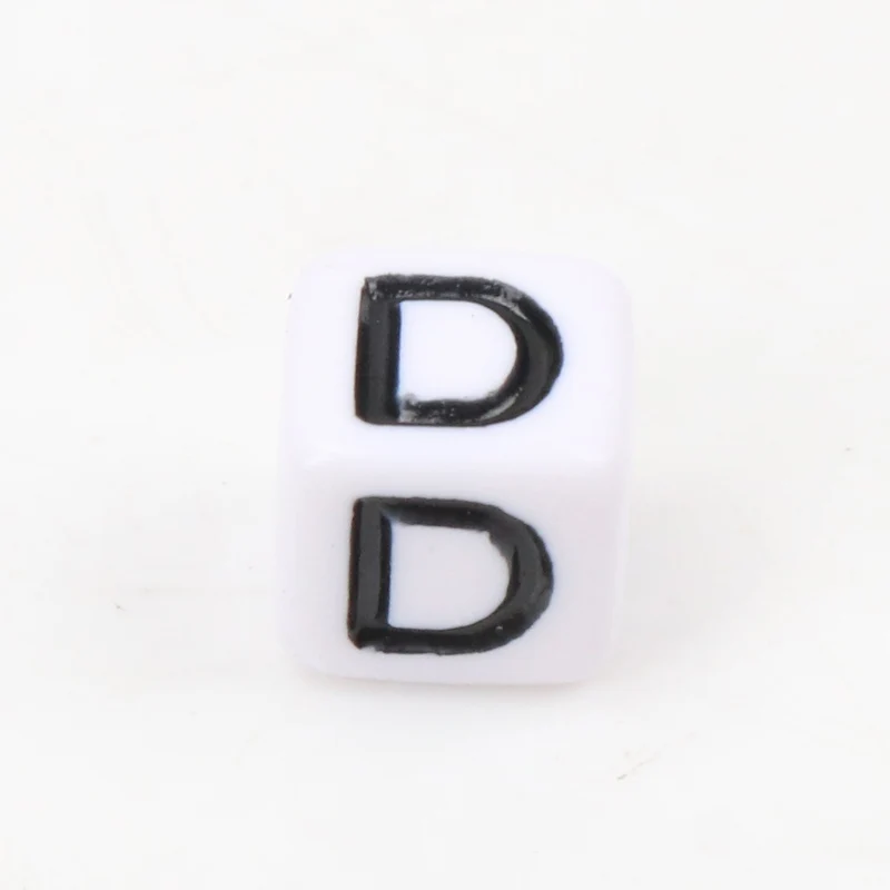 6MM 7MM White Round A-Z Alphabet Letter Acrylic Loose Spacer Beads for Jewelry Making Diy Bracelet Accessories