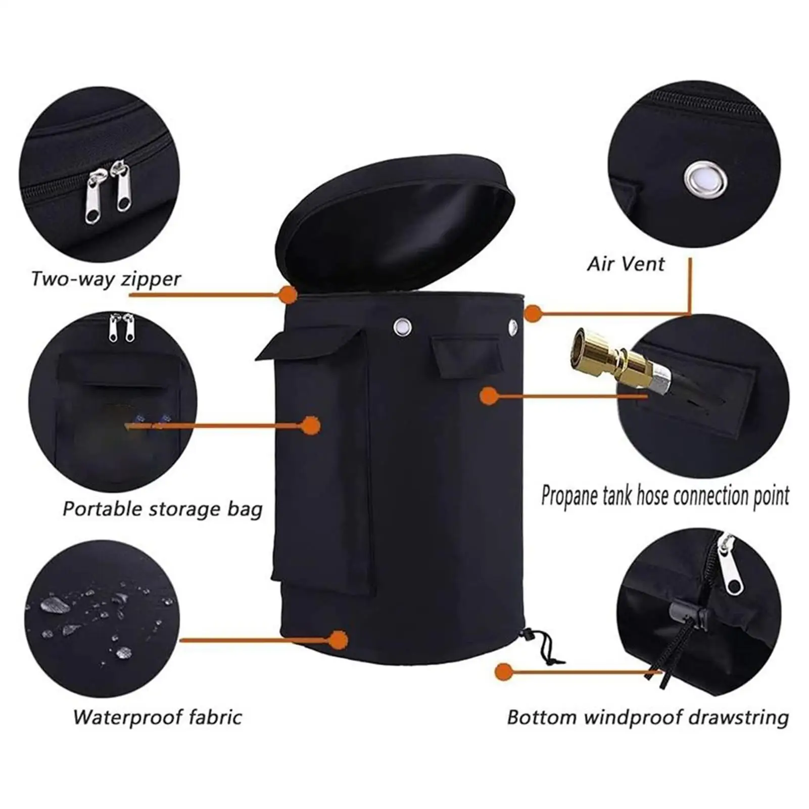 Cooking Gas Propane Tank Cover Protective Pouch Outdoor Camping Picnic Gas Tank Storage Bag Camping Accessories