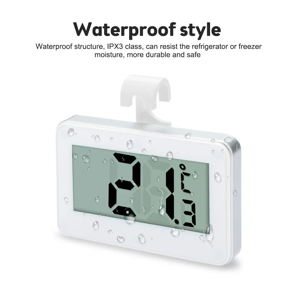 Waterproof Digital Thermometer & Hygrometer with Convertible Hook and Alarm
