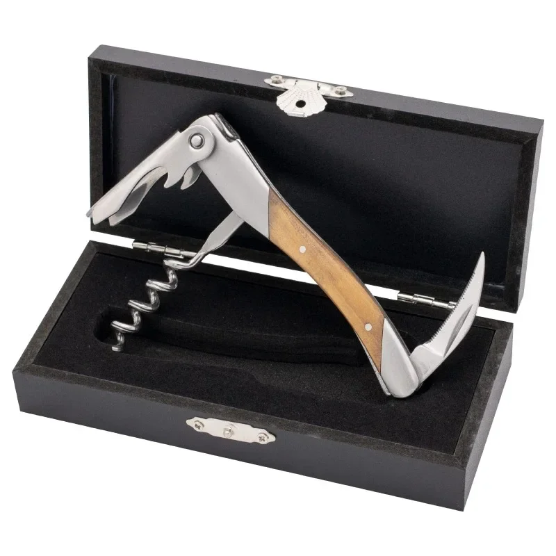 

Laguiole Professional Wine Bottle Openers Waiter Can Corkscrew Sommelier knife Foil Cutter Olive wood handle in Wood Gift Box