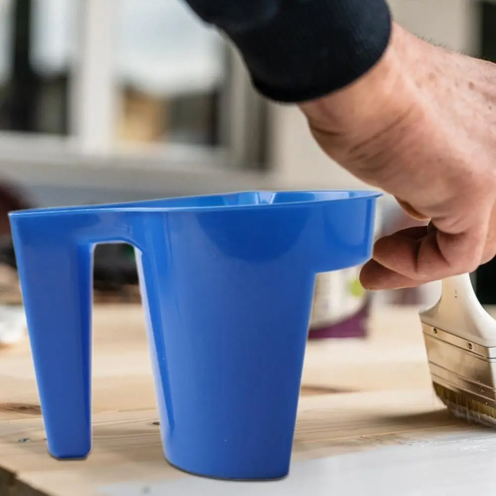 5 Pcs Holding Paint Cup Painting Bucket Roller Brush Blue Plastic Paint Cups Decorating Home Improvement Supplies Home