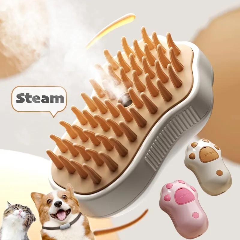 Huisdierenset 3-in-1: Massageborstel voor honden, stoomborstel, spray, ontklit en verwijdert losse haren, kam voor katten, hondenhaarverwijderaar._voghion.com
