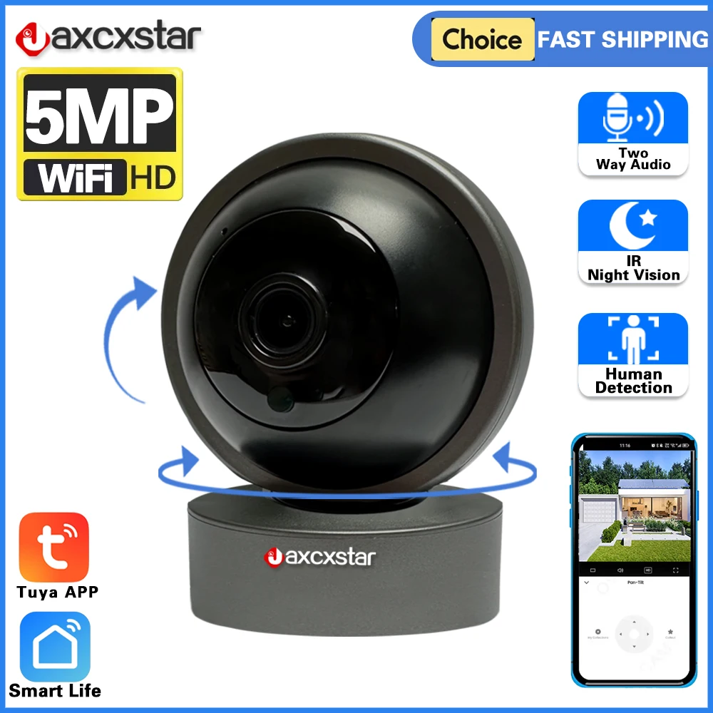 Tuya 5MP IP Camera WIFI Tuya Smart Home HD Night VIsion Two Way Audio Auto Tracking Cloud Smart Life Home Camera WIFI CAMERA