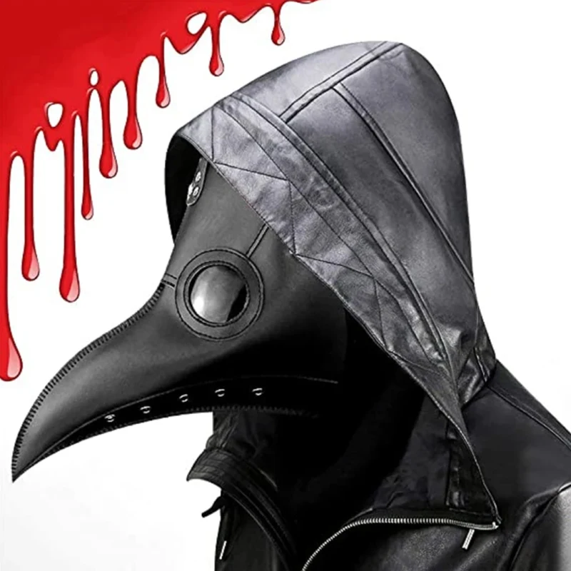 PU Steampunk Bird Plague Doctor Mask Long Nose Beak Mask Retro Cosplay Masks Party Carnival Costumes Props Accessories