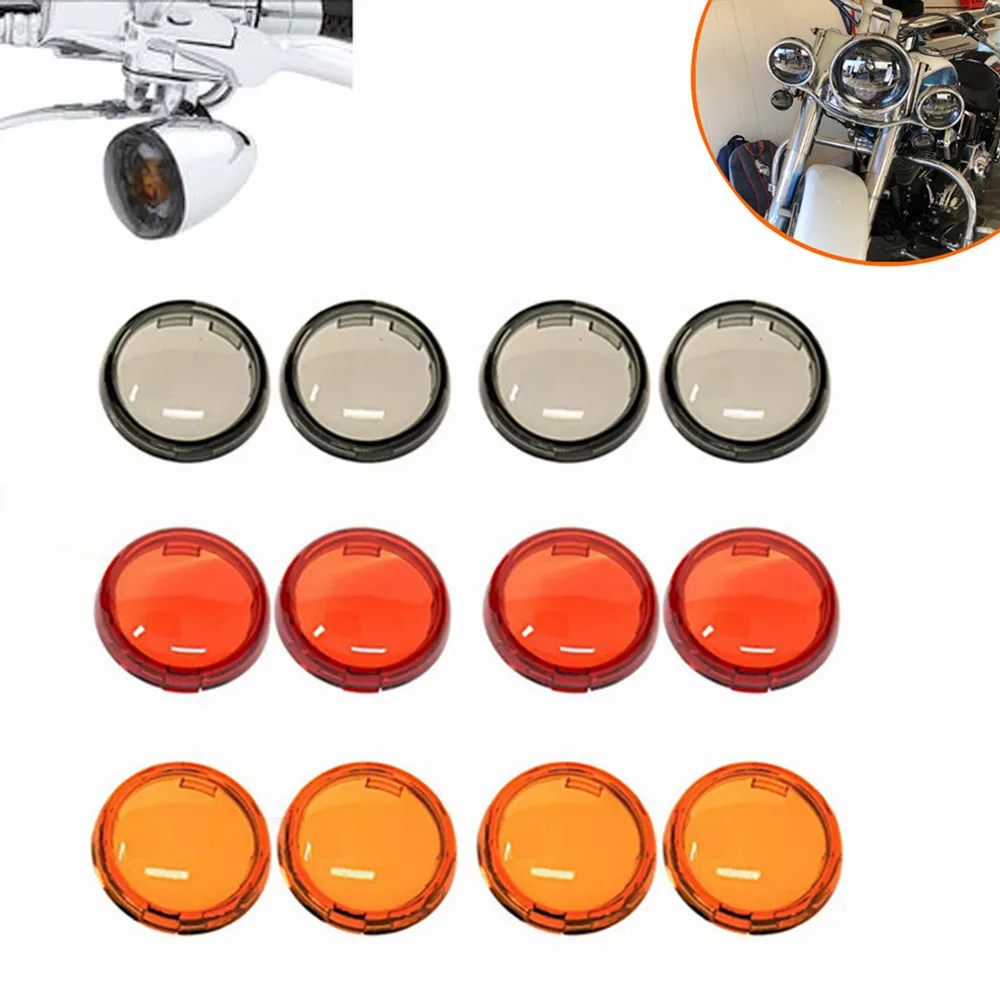 

2Pcs Motorcycle Front Turn Signal Decorative Cover For Harley Dyna Fat Boy Softail Electra Glide Road King Sportster 8831200