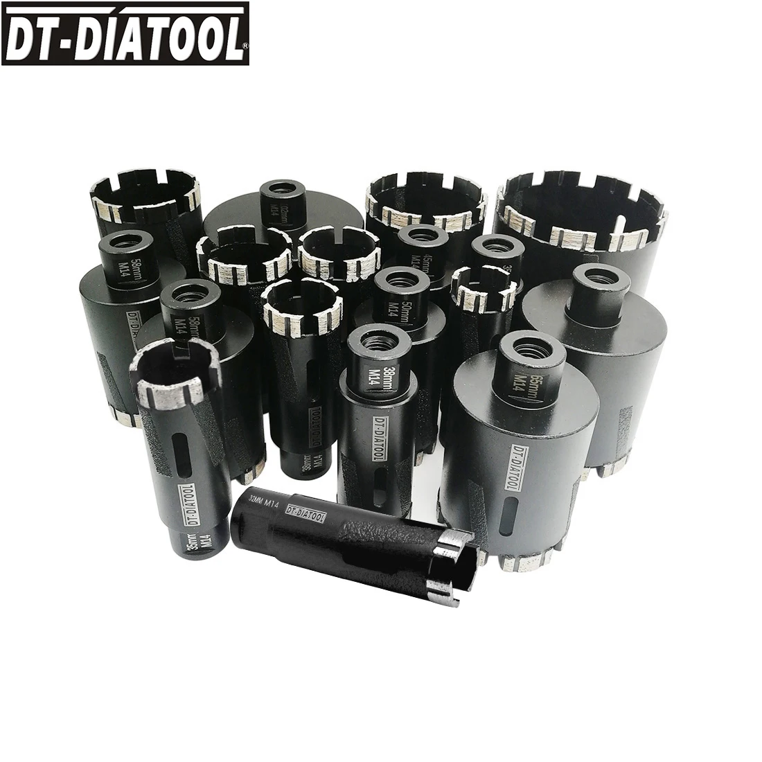 DT-DIATOOL 1pc  Diamond Dry Drilling Core Bit Granite Marble Drill Bit Nature Stone Hole Saw M14 or 5/8-11 Thread Laser Welded dt diatool 2pcs pk 5 8 11 thread dia 35mm laser welded diamond dry drilling core bits hard granite marble nature stone hole saw