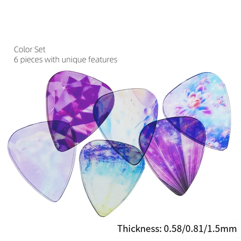 LALA Transparent Picks, Guitar Picks, Folk Guitar, Electric Guitar Personalized Color Transparent Picks