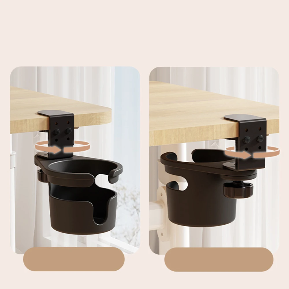 Desk Cup Holder For Coffee Mugs Water Bottles Household Three-level Height Adjustable Upgraded Rotating Clamp Stand Spare Parts
