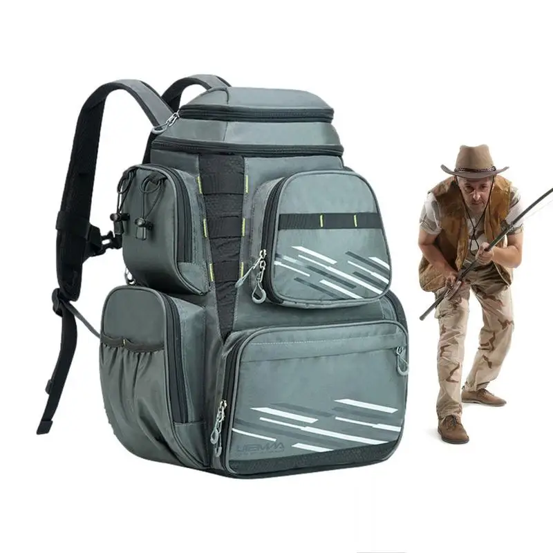 

Fishing Tackle Bag Fishing Gear Tackle Backpack Storage Bag Wear Resistant Large Capacity Tackle Bag Hygroscopic Fishing