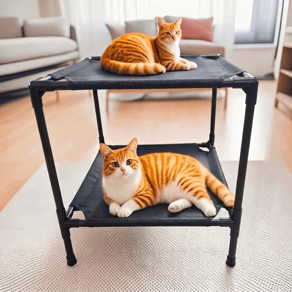 Cuccia rialzata a doppio strato per animali domestici - immagine 2
