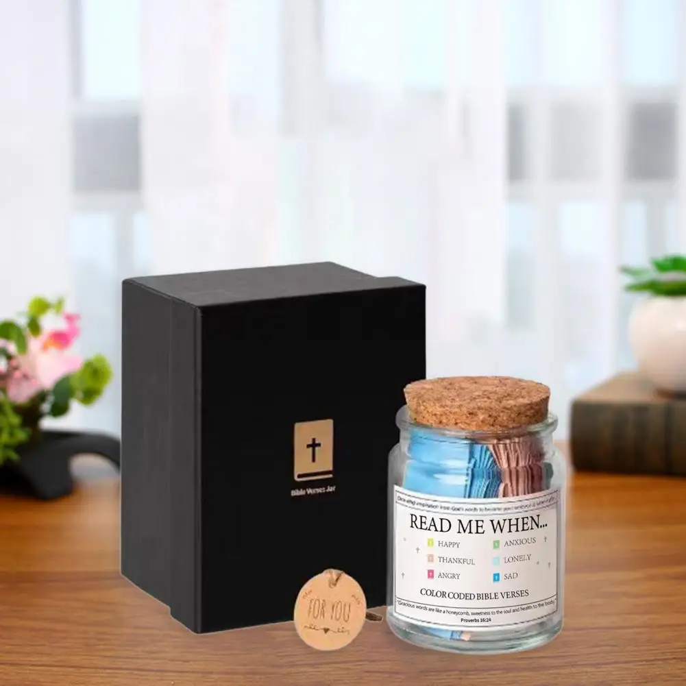 Inspirational Quotes Jar Inspirational Bible Jar Bible Quotes Glass for Mindfulness Gratitude Emotional