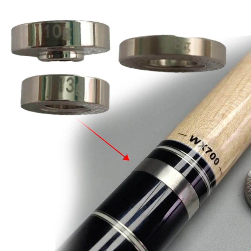 1pc Stainless Steel Billiard Stick Weight Ring 8g/10g/13g Billiard Stick Weight Ring Snooker Pool Cues Balance Rings Accessories
