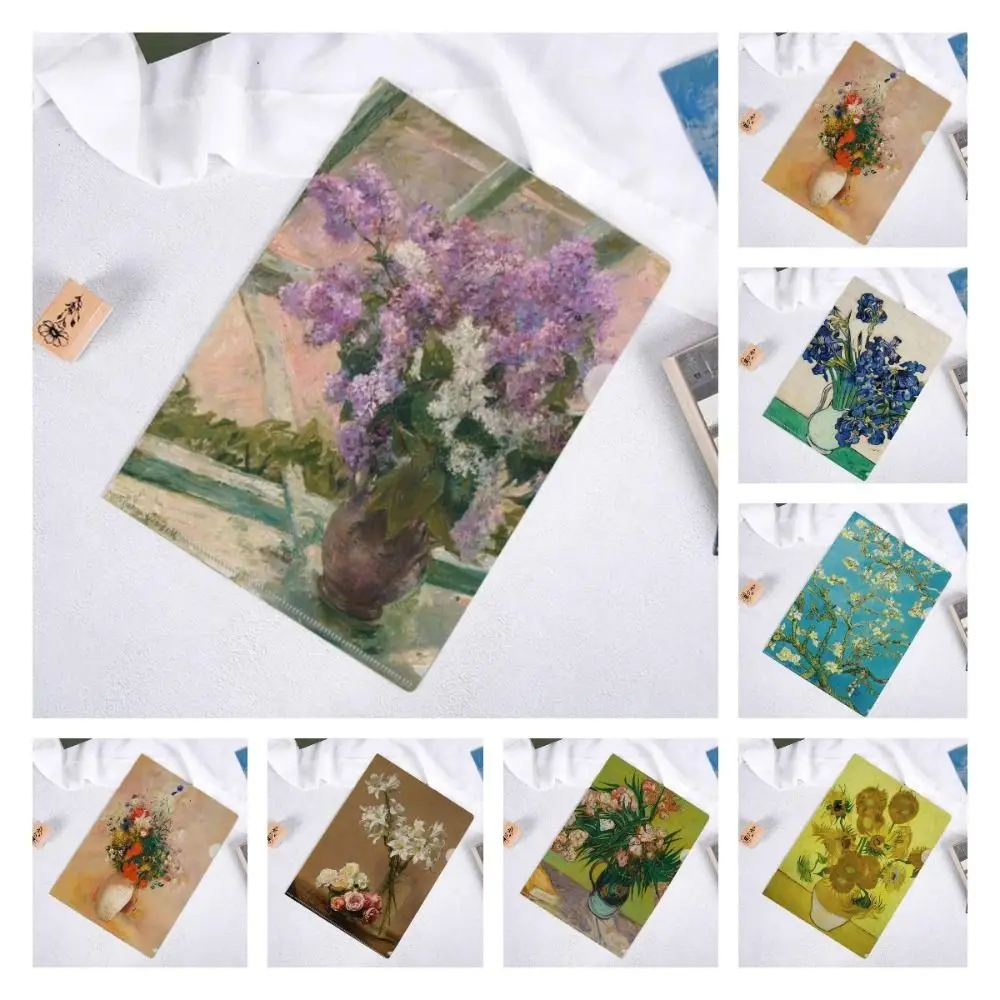 

Presentation Folder L Shaped Folder Novetly Flower Imprints Series Documents Paper Organizer Storage Bag A4 File Folder Office