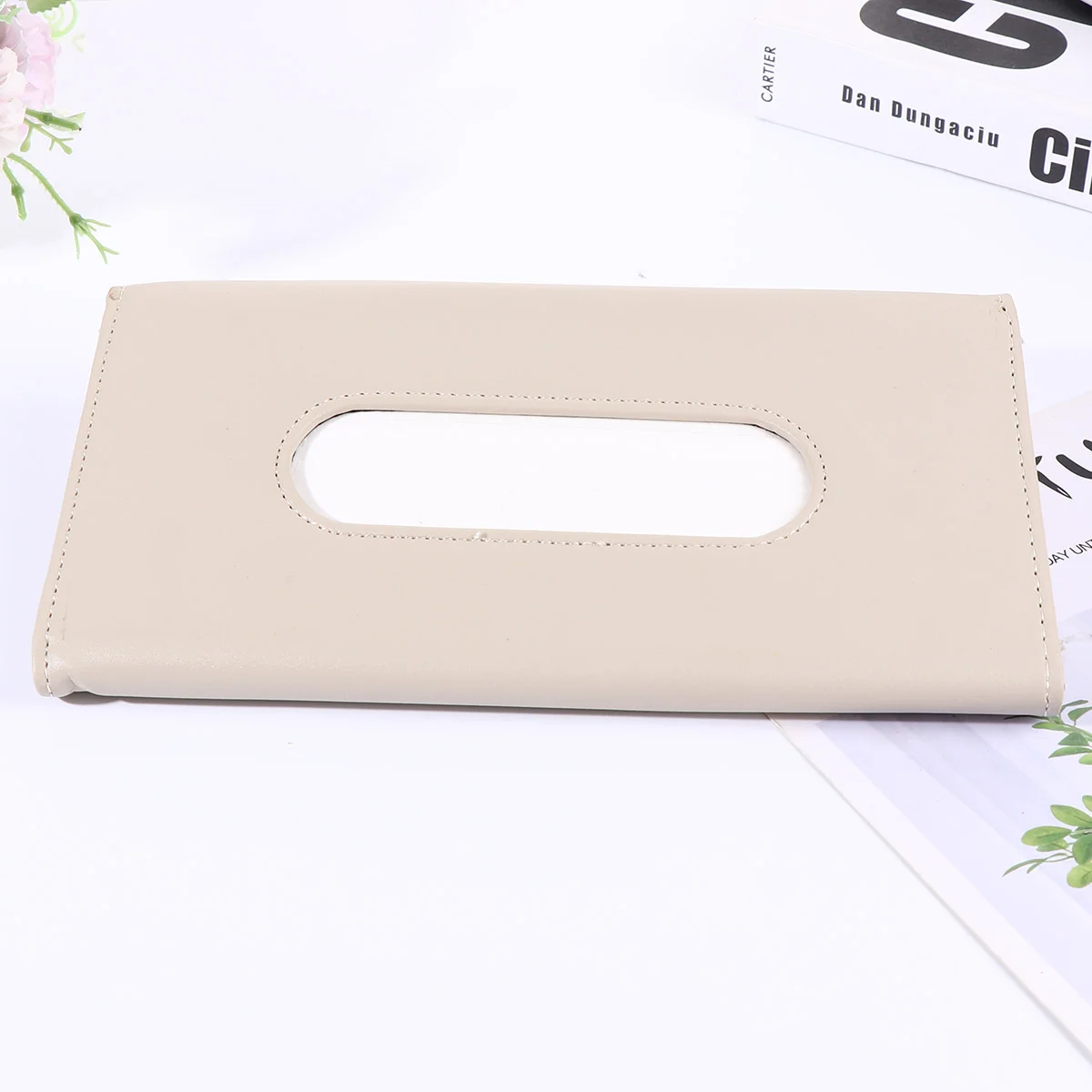

Car Visor Tissue Box Fashinable Hanging Tissue Boxes Holder Headset Tissue Case Holder for Car Vehicle (Beige)