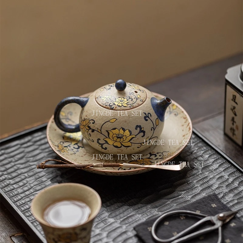 190ml Chinese Blue and White Western Style Teapot Household Ceramic Kung Fu Tea Set Single Filter Teapot Tea Set Accessories