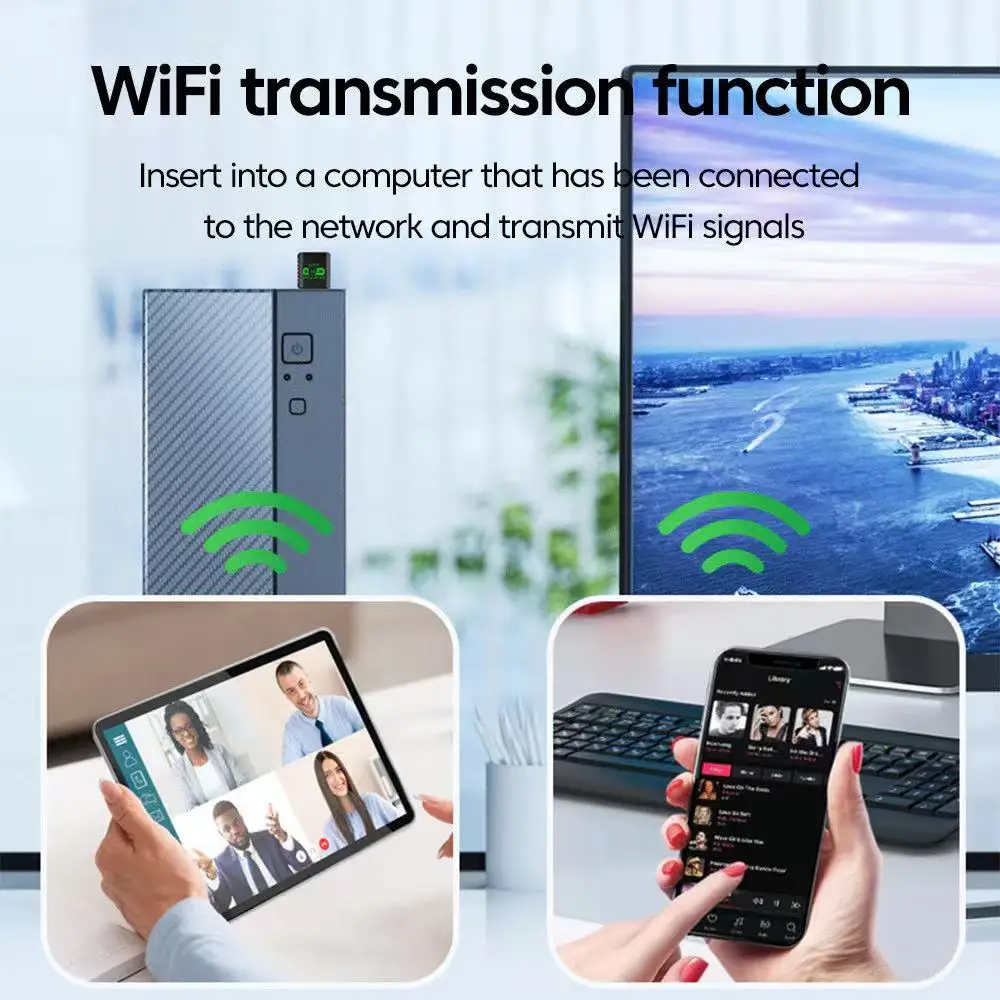 USB WiFi 6 블루투스 5.4 어댑터 2 in 1 동글 듀얼 밴드 드라이브 프리 2.4G&5GHz USB 네트워크 무선 Wlan 수신기 (윈도우용)