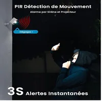Iegeek 5MP wifi caméra de surveillance extérieure sans fil 5200 Mah batterie, détection de mouvement PIR, vision nocturne couleur 5