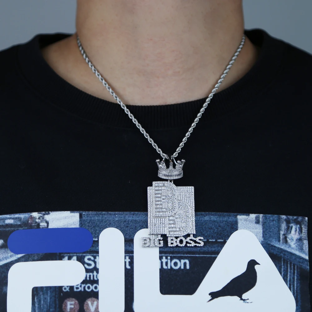 アクセサリー BoTT B Logo Necklace Hip Hop 3A+ CZ Stone Paved Bling Iced Out luminous Letter B