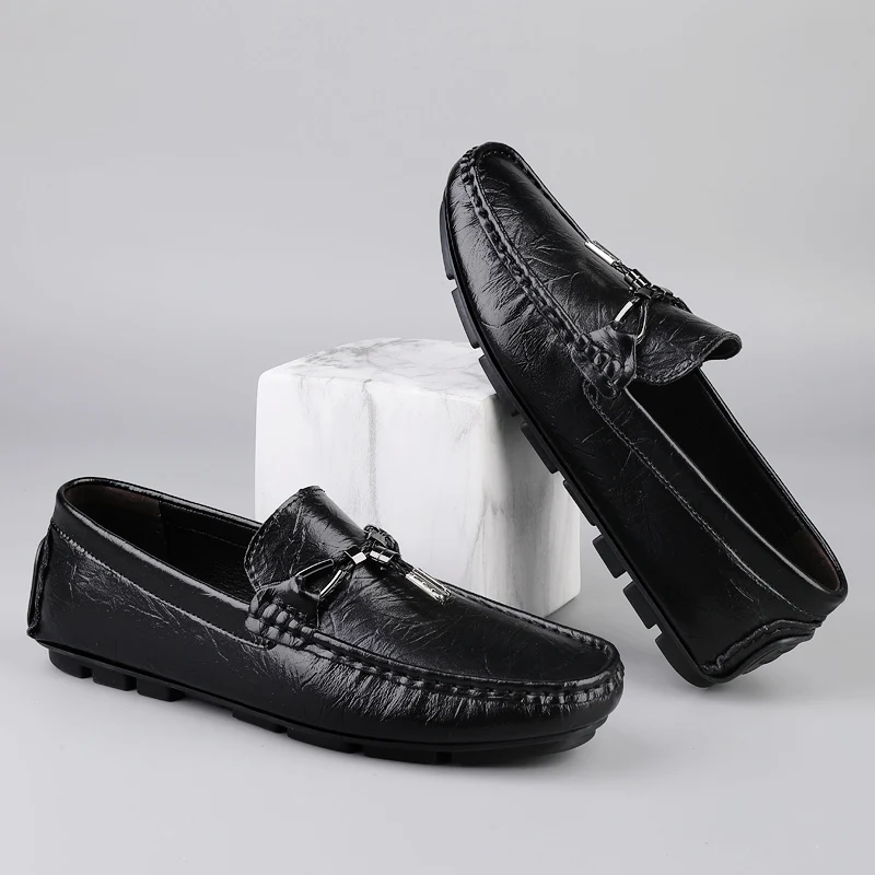 Summer Mens Casual Shoes Genuine Leather Mens Loafers Moccasins Hollow Out Walking Shoes Breathable Slip on Flats Driving Shoes 5