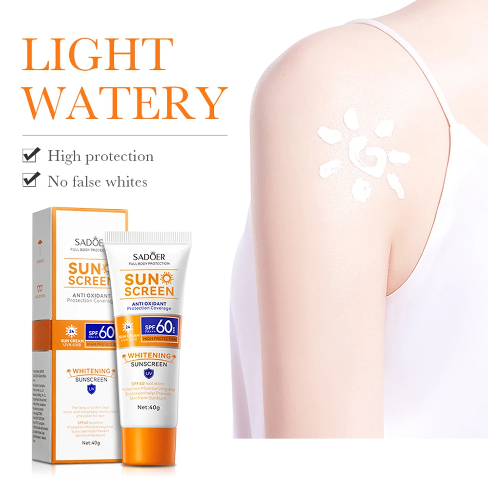 Whitening Sunscreen UV Protection Sun Screen Lsolation Moisturizing Brightening Face Body Arms Thighs Sunblock Skin Care