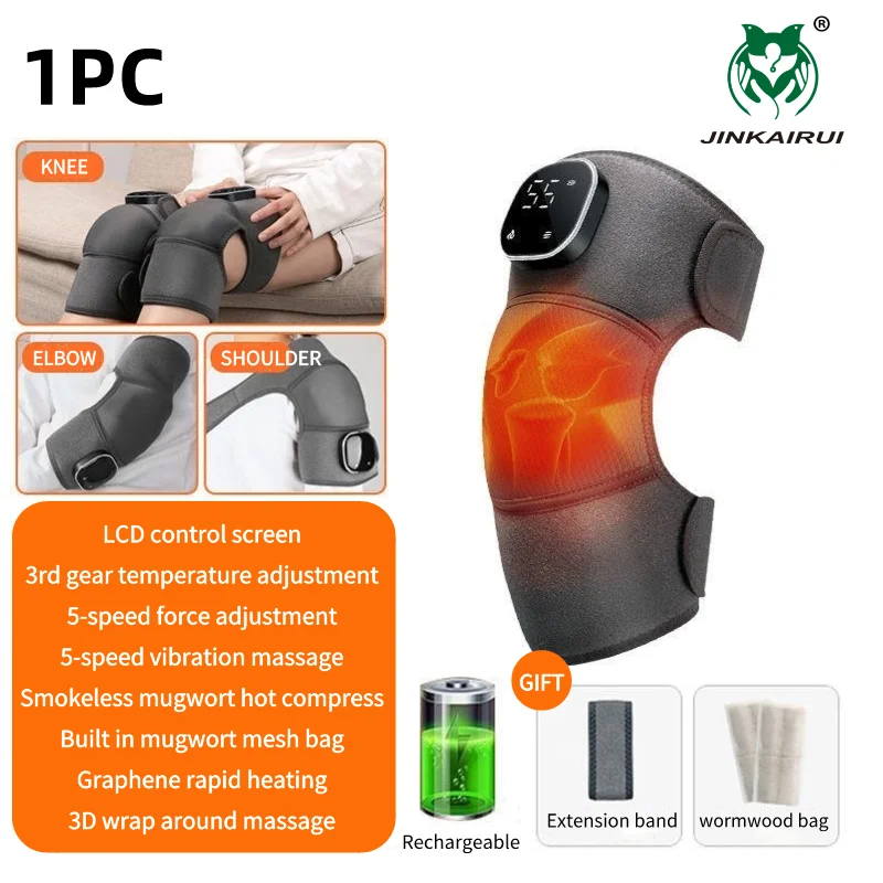 Masajeador electrónico 3 en 1 para hombro, codo y rodilla, calentador de  vibración, envoltura para artritis, articulaciones de piernas,  fisioterapia, calefacción, regalo para el cuidado de la salud - AliExpress