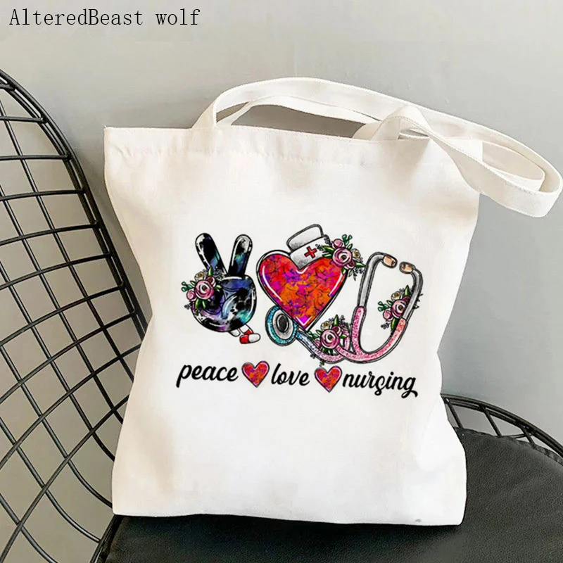 Women Shopper bag Pumpkin Spice Nurse Kawaii Bag Harajuku Shopping Canvas Shopper Bag girl handbag Tote Shoulder Lady Bag