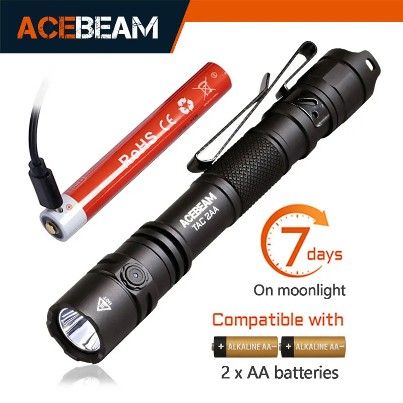 Torcia Tascabile Luce Lampada & Cavo Ricaricabile USB Penna Misura 500lm Pratico