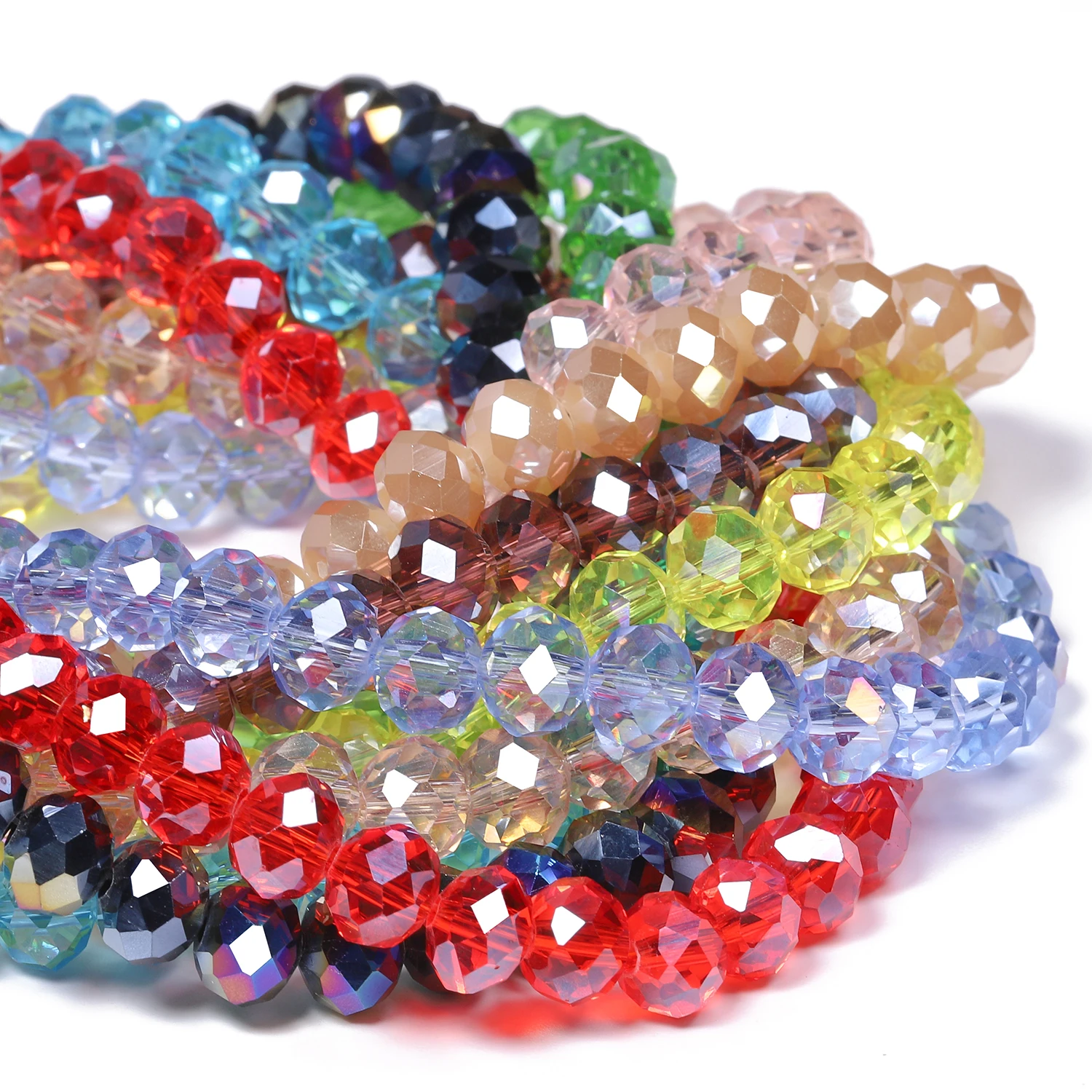 Austrian Lake Blue Crystal Faceted Spacer Beads