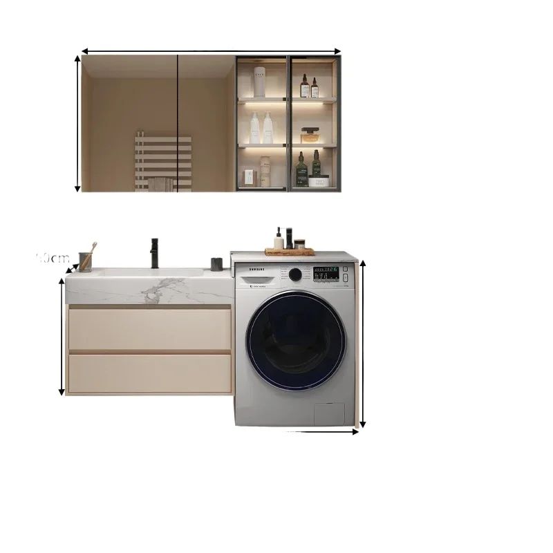 Storage Shelf Mirrors Towel Cabinet Double Washbasin Vanity Bathroom Sinks Multifunction Home Furniture Closed Toilet Kitchen Wc