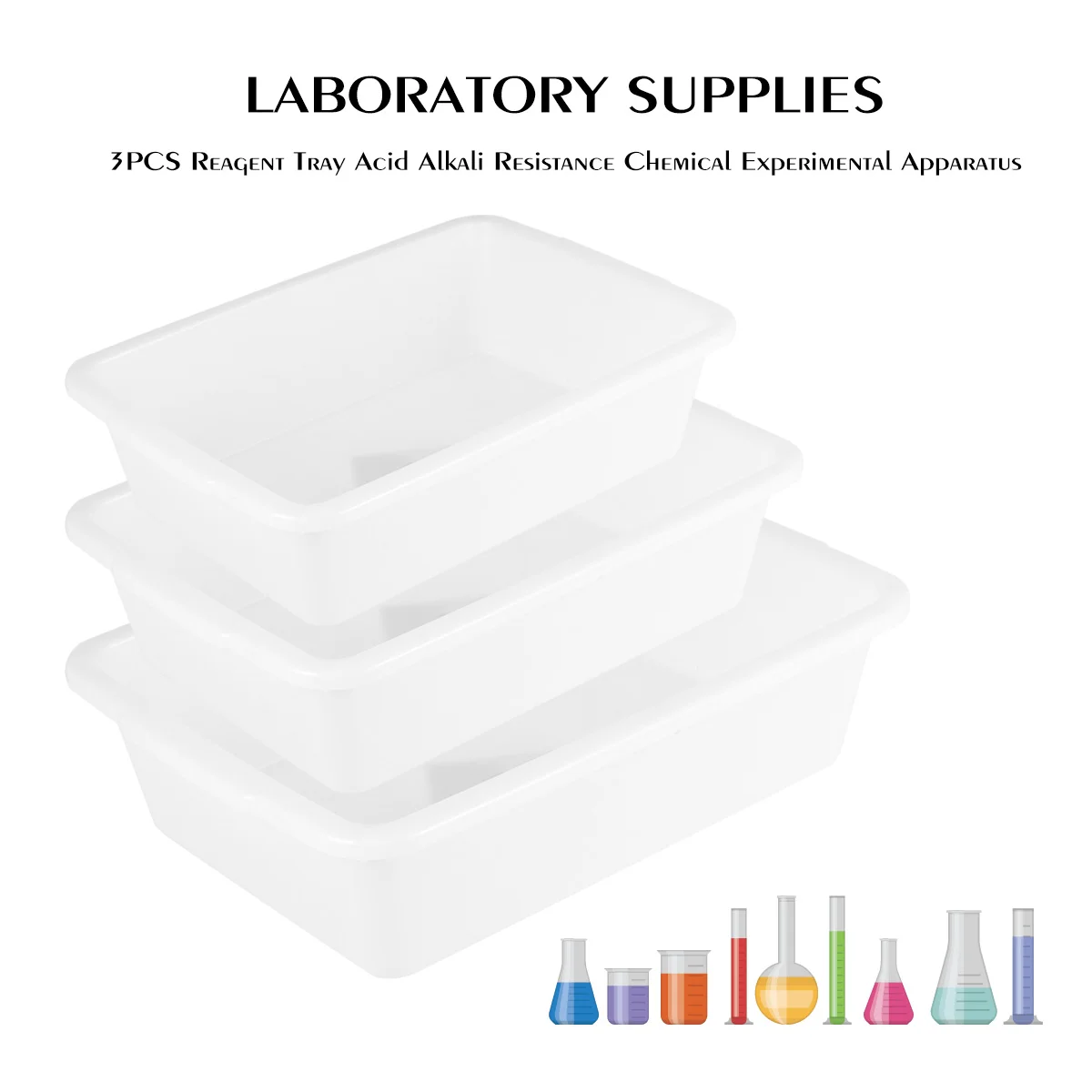 Laboratory Chemical Reagent Tray Acid Alkali Resistance Ultraviolet Light Gel White