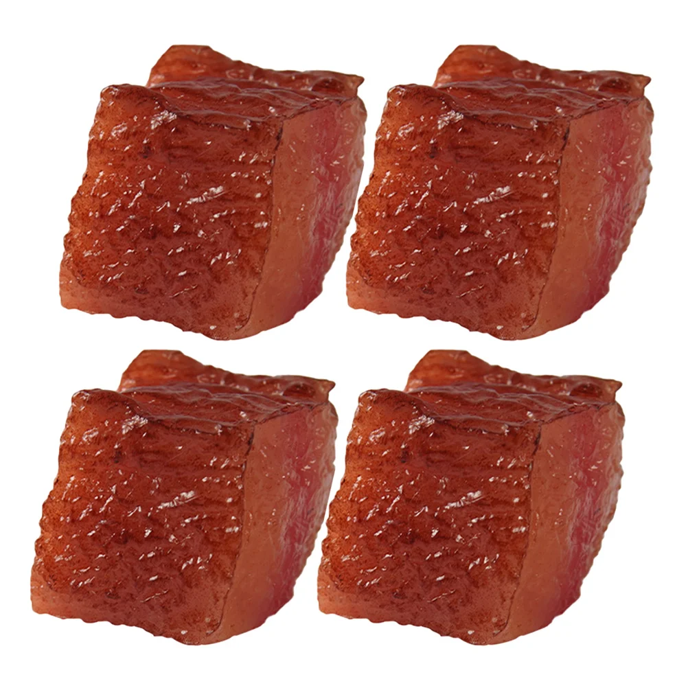 

4 Pcs Simulated Beef Nuggets Kitchen Decorations Fake Foods Western Meat Artificial Model Pvc Simulation