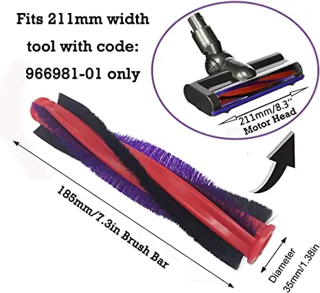 ダイソン V6 スリム対応 ブラシバー 963830-01 Amazon.com: Dyson Brush bar Part no. 963830-01 Compatible with