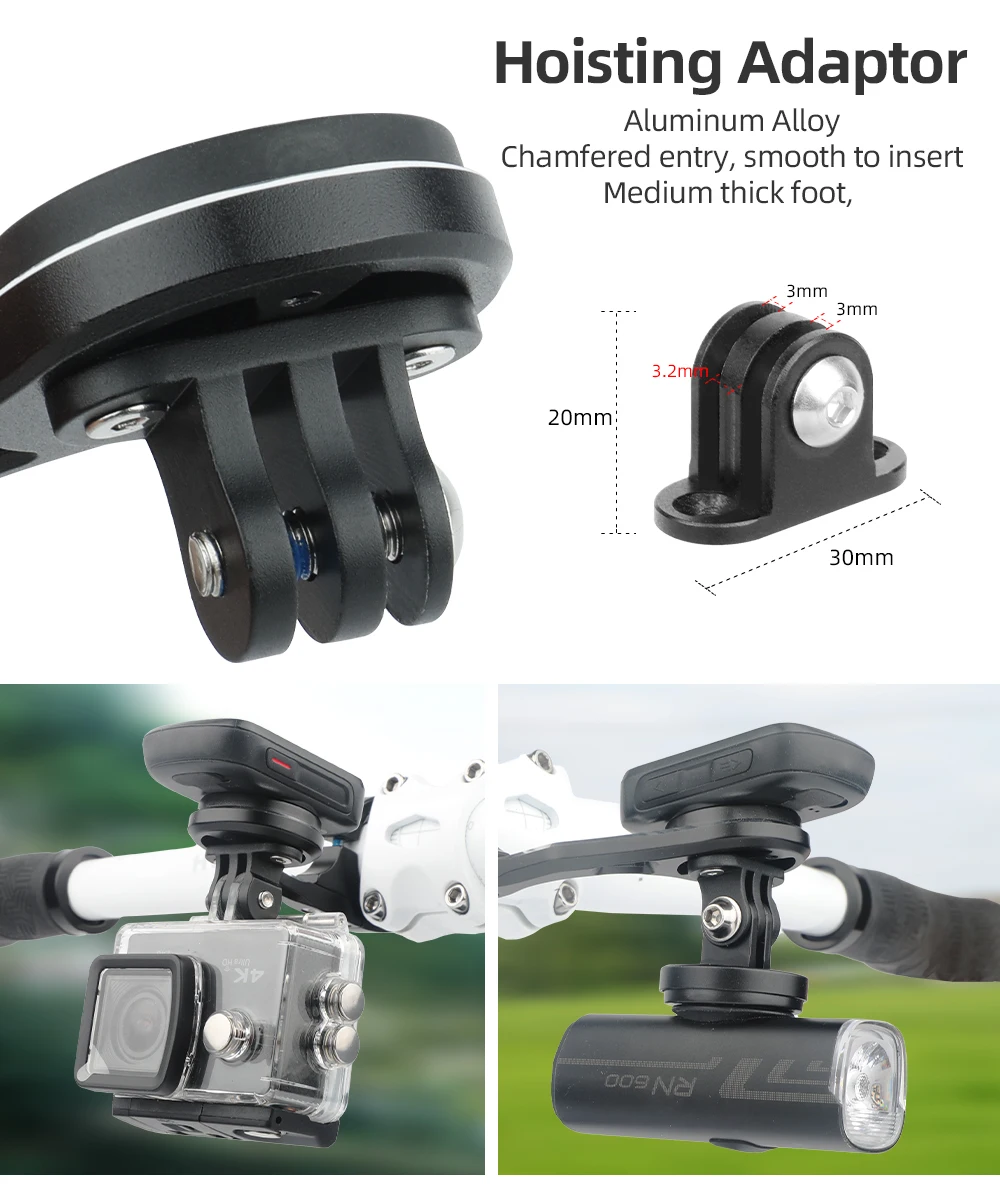 Fahrradcomputer Extended Out Frontständer Lenkerhalterung Kamerahalterung Adapter Passend für GoPro Sportkamera/Garmin/Bryton/Wahoo – Detail 9