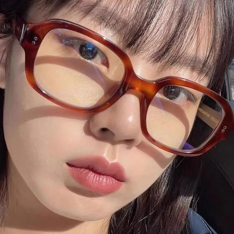 Blue Light Blocking Glasses Plain Glasses Retro Geometric Glasses Korean Fashion Anti Blue Light Glasses