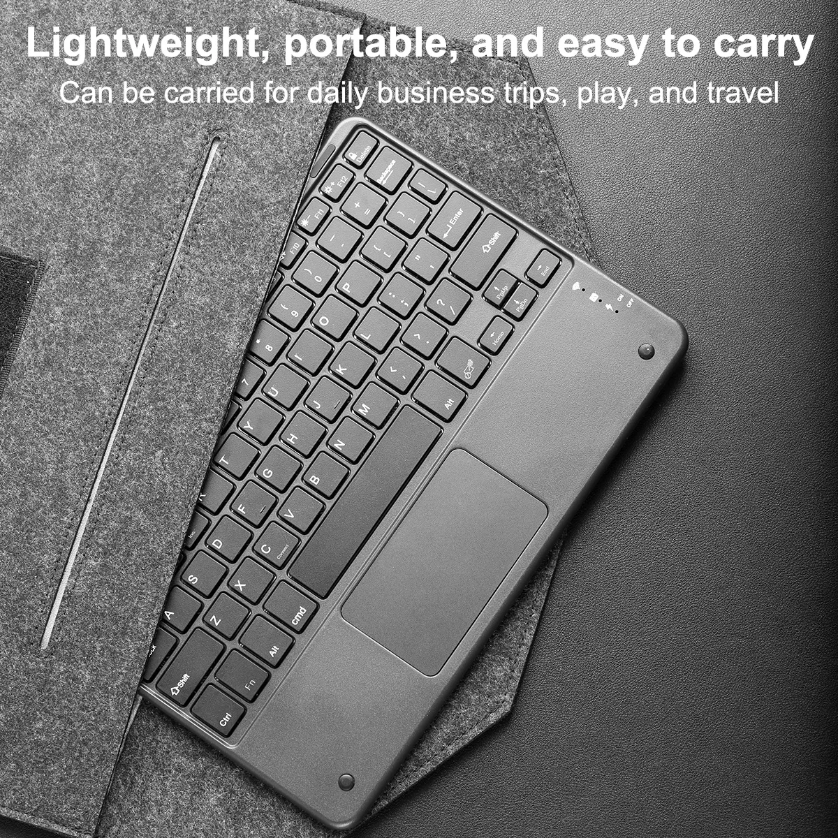 Mechanical Keyboard Wireless Mechanical Keyboard Bluetooth Keyboard Wireless Keyboard with Touchpad Ultra-Thin Bluetooth Mini Wireless Rechargeable Keyboard for iPad pro/iPad/iOS/Windows/Android