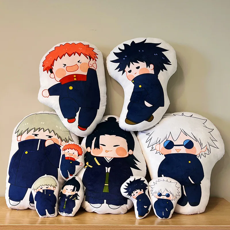 15/45cm Anime Jujutsu Kaisen Cushion Plush Pendant Satoru Gojo Yuji Megumi Car Back Cartoon Pillow Cute Doll