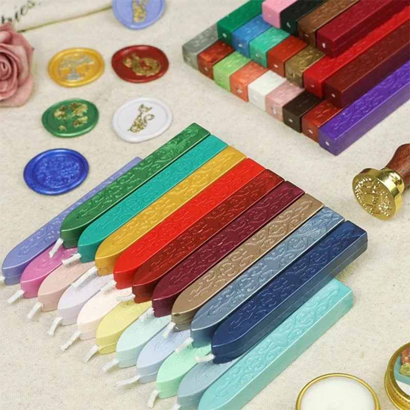 Wax Seal Sticks with Wick for Postage Letter Retro Vintage Seal Stamp