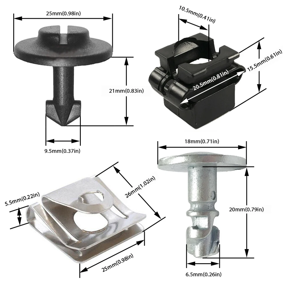 Kit 20 Pezzi Viti E Clip Per Sottoscocca Auto – Fissaggio In Metallo, Compatibile Con Audi A4 (1995-2008), Sostituzione Facile