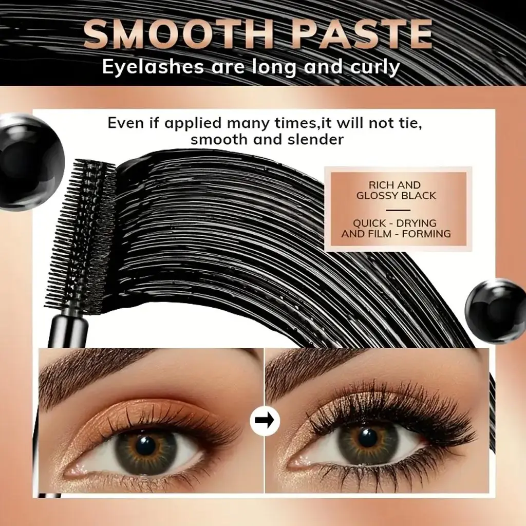 1pc 8d Silk Fiber Eyelash Mascara Waterproof Thick Lengthening MascaraCurling Long Black Extension_voghion.com