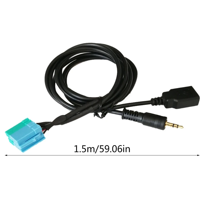3.5mm USB Audio Aux Cable Car Radio Adapter Cable Input Adapter Connection Audio Cord 1.5M Length for Fiat Bravo CD player